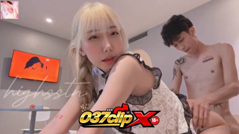 คลิปหลุด โอลี่แฟน Highsstn น้องฮายในชุดกี่เพ้าสีขาว โดนแฟนจับเย็ดสดแตกในคาอ่างล้างจาน